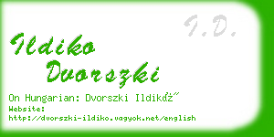 ildiko dvorszki business card
